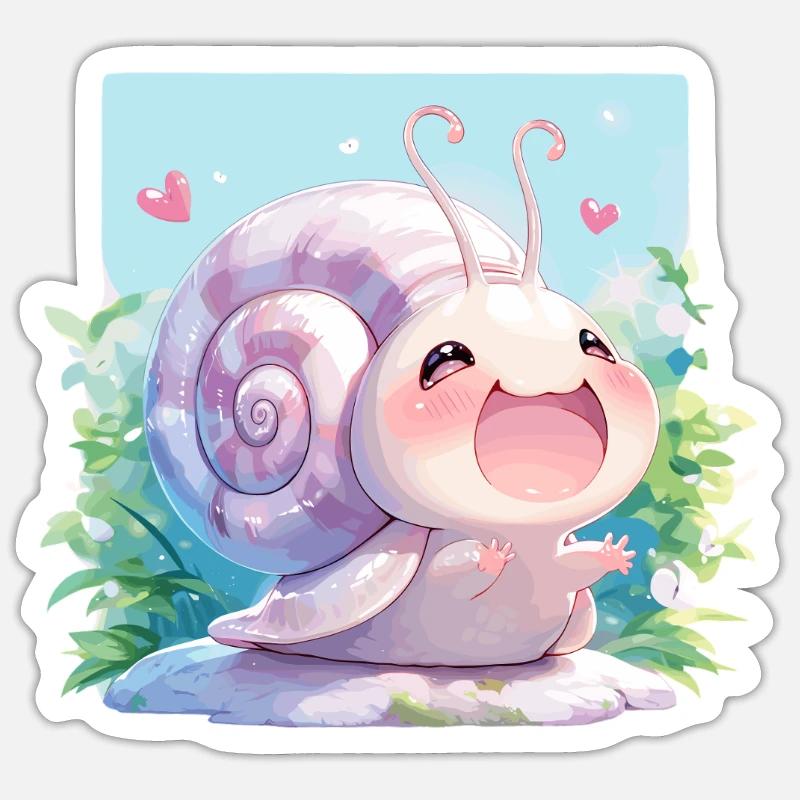 Escargots Escargot - Sticker taille S (10 x 10 cm) - blanc mat