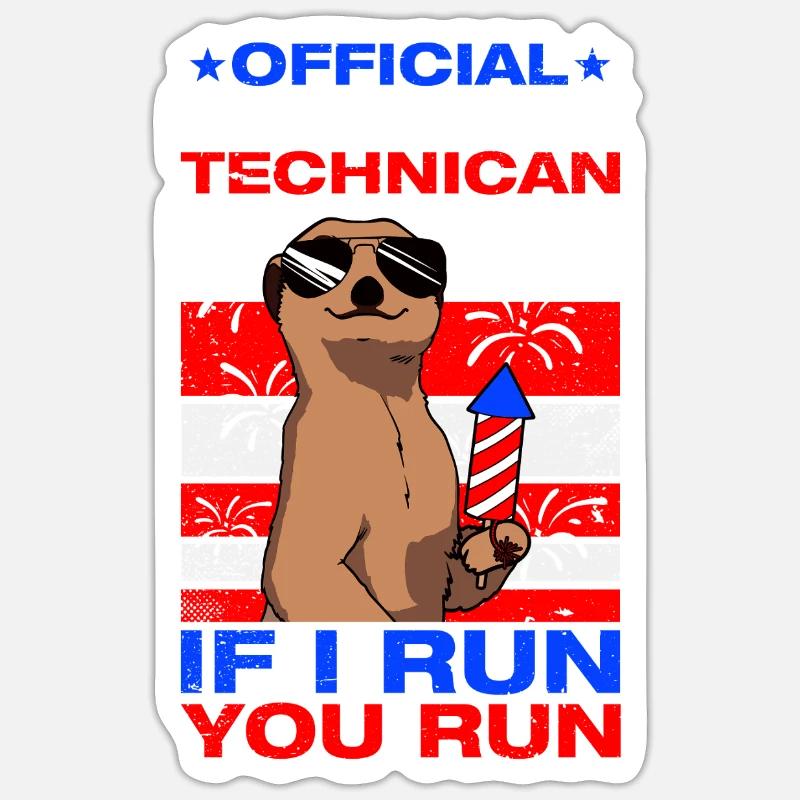 Pyrotechnician Firecrackers Official Firework Technician Sticker size S (10 x 10 cm)