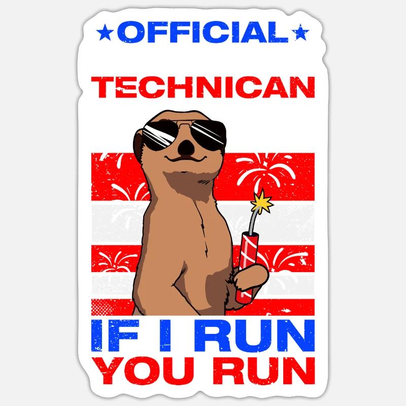 Pyrotechnician Firecrackers Official Firework Technician Sticker size S (10 x 10 cm)