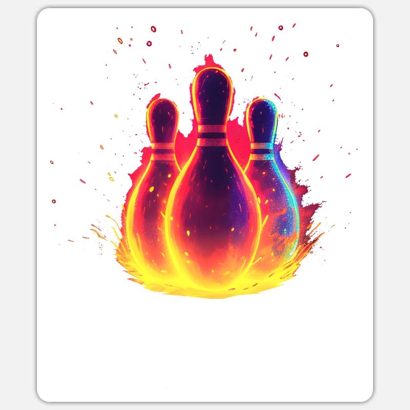 Bowling rétro - Sticker taille S (10 x 10 cm) - blanc mat