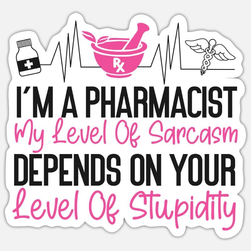 Technicien en pharmacie - Sticker taille S (10 x 10 cm) - blanc mat