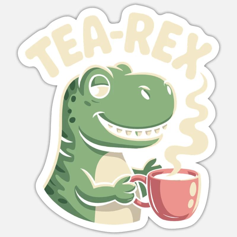 Conception de thé amusante avec Tea rex Sticker taille S (10 x 10 cm)