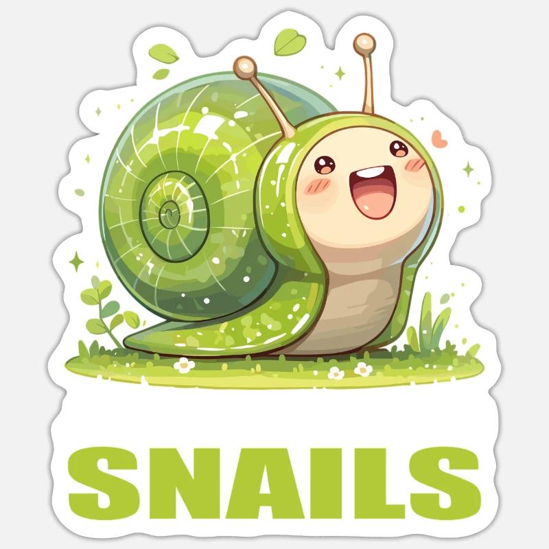 Snails Snail - Sticker size S (10 x 10 cm) - white matte