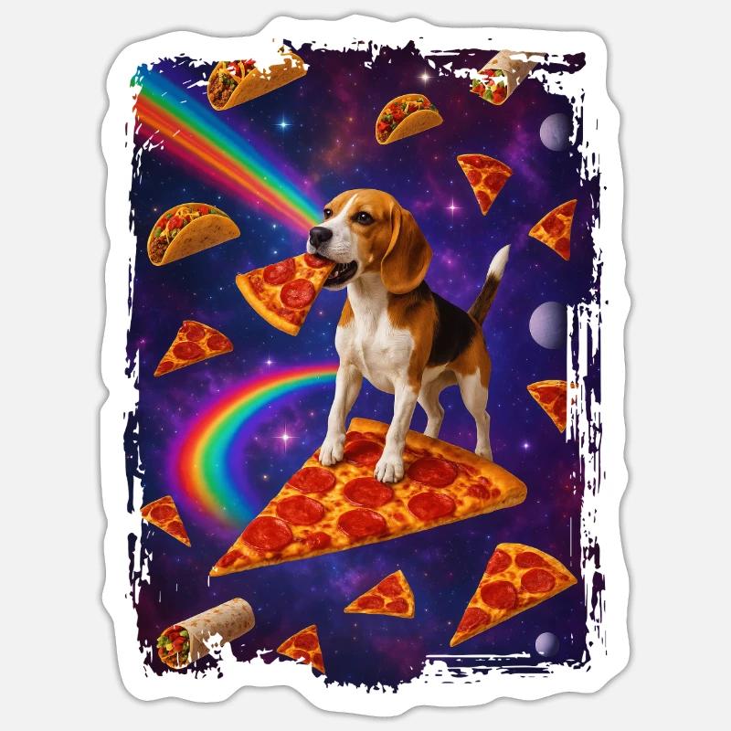 Beagle - Sticker Größe S (10 x 10 cm) - Mattweiß