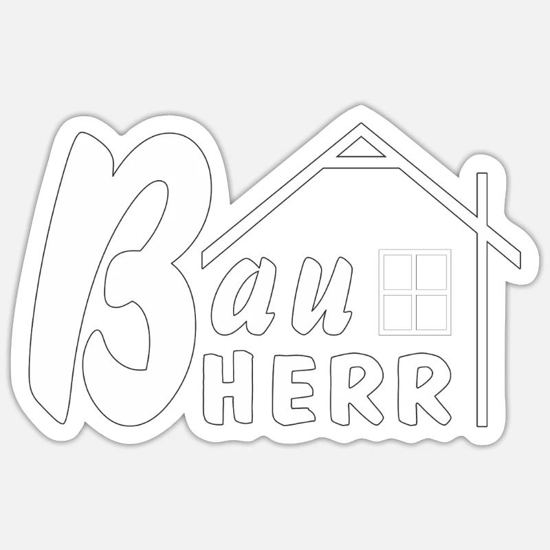 BAUHERR - Sticker Größe S (10 x 10 cm) - Mattweiß