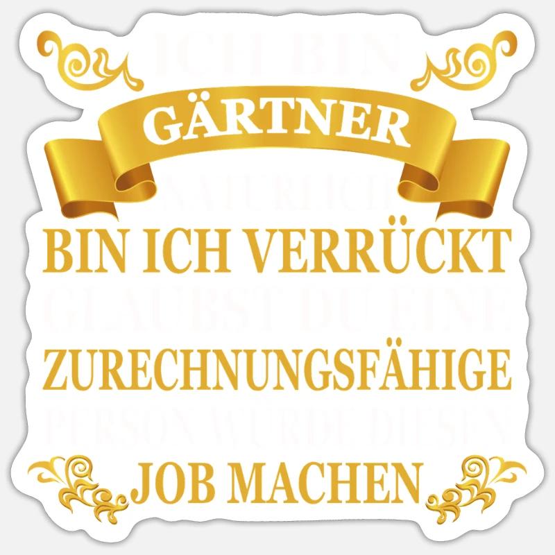 Garten Gartenarbeit Geschenk Bester Gärtner - Sticker Größe S (10 x 10 cm) - Mattweiß