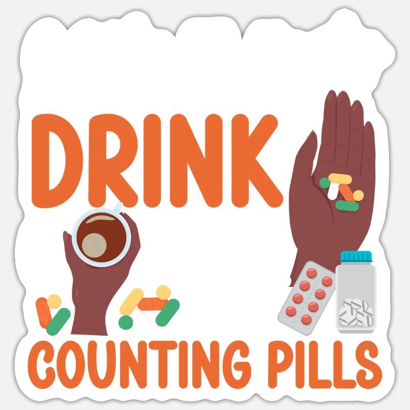 Technicien en pharmacie - Sticker taille S (10 x 10 cm) - blanc mat