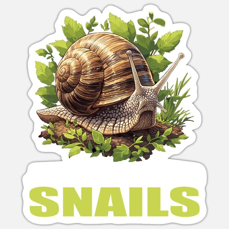 Escargots Escargot - Sticker taille S (10 x 10 cm) - blanc mat