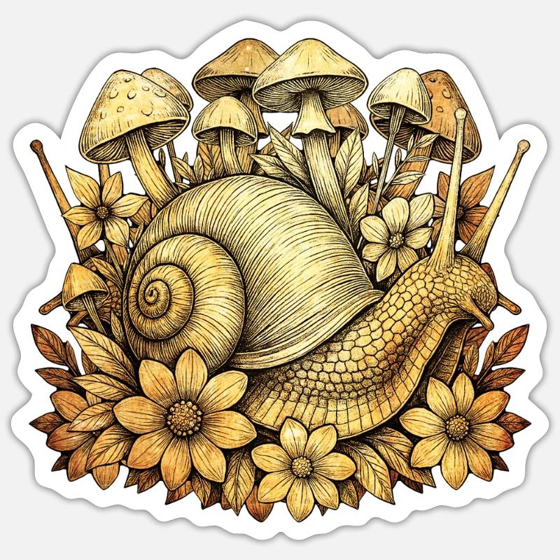 Escargot - Sticker taille S (10 x 10 cm) - blanc mat
