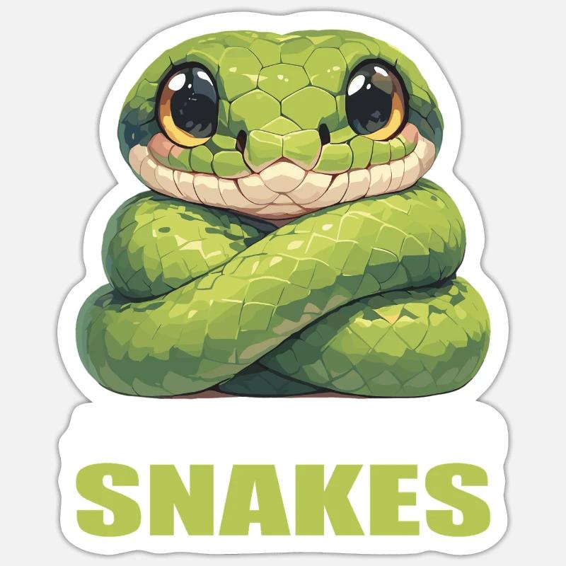 Snakes Snake - Sticker size S (10 x 10 cm) - white matte