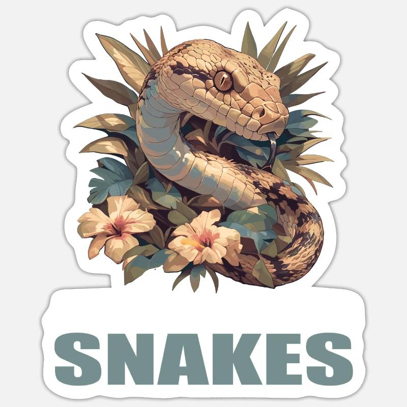 Serpents Serpent - Sticker taille S (10 x 10 cm) - blanc mat
