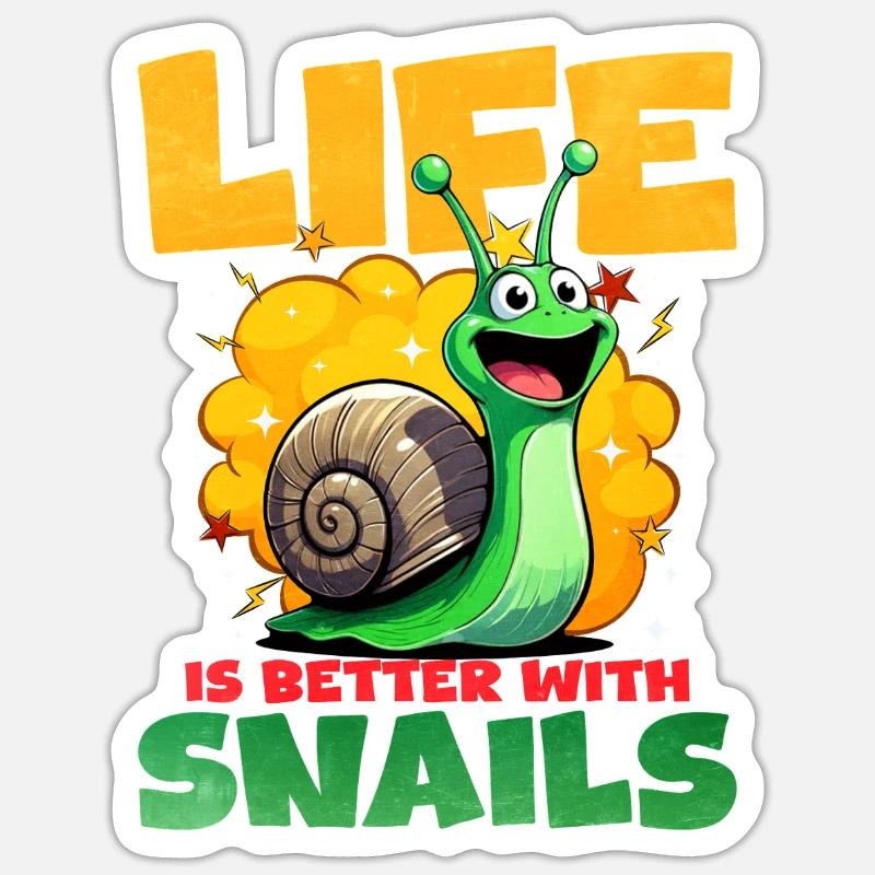 Escargot - Sticker taille S (10 x 10 cm) - blanc mat