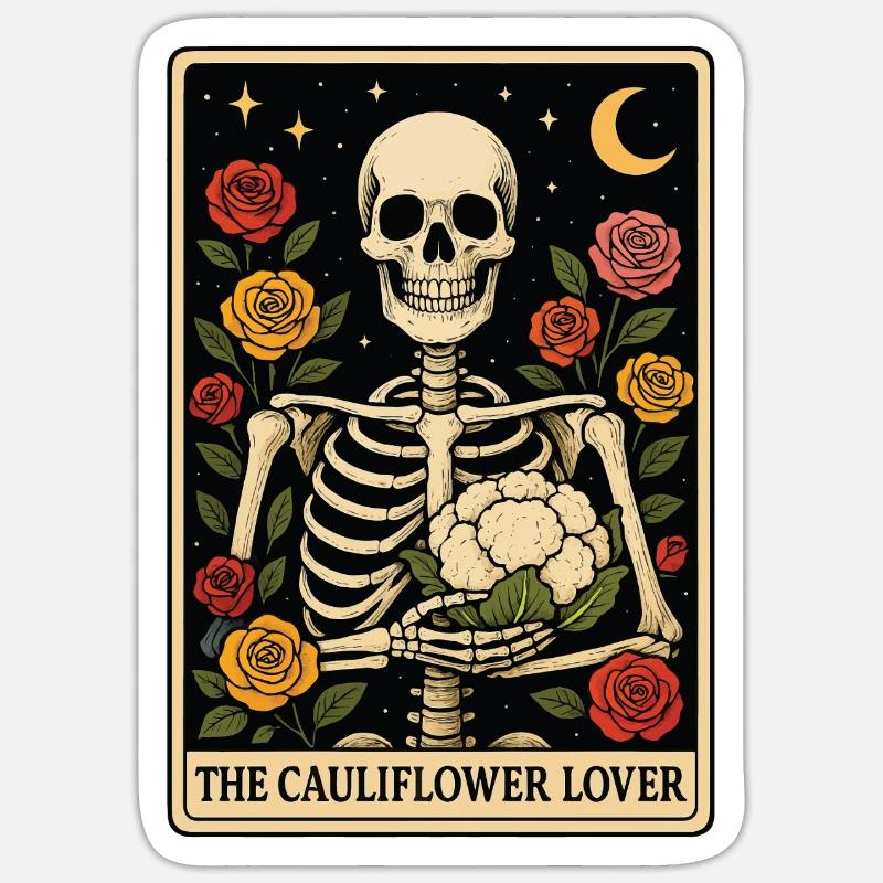Tarot de chou-fleur - Sticker taille S (10 x 10 cm) - blanc mat