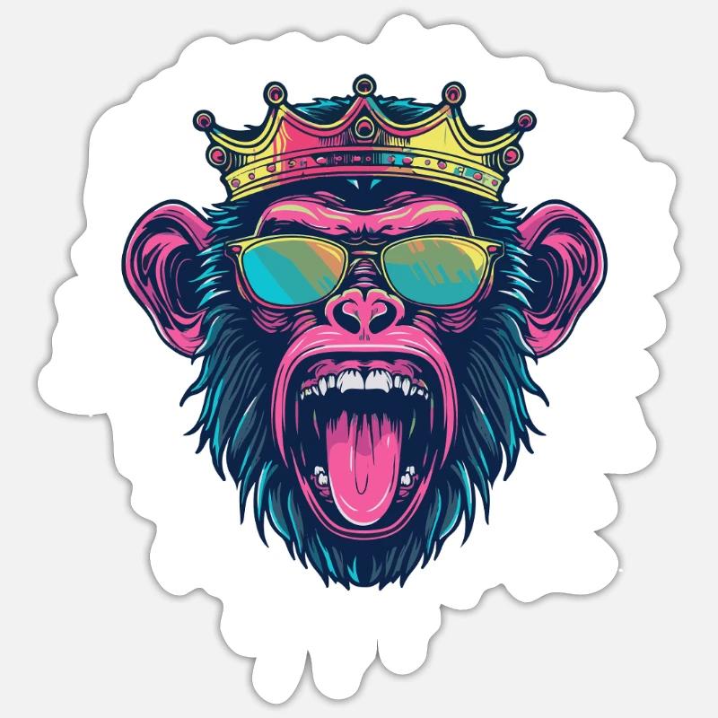 Monkey Funny - Sticker size S (10 x 10 cm) - white matte