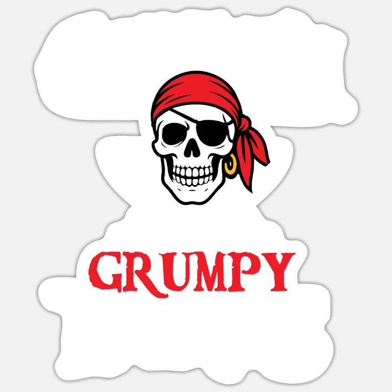 Captain Grumpy Pants Buccaneer Freebooter Sticker size S (10 x 10 cm)