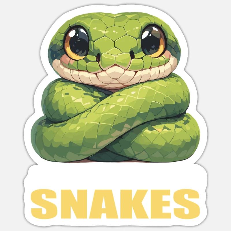 Snakes Snake - Sticker size S (10 x 10 cm) - white matte