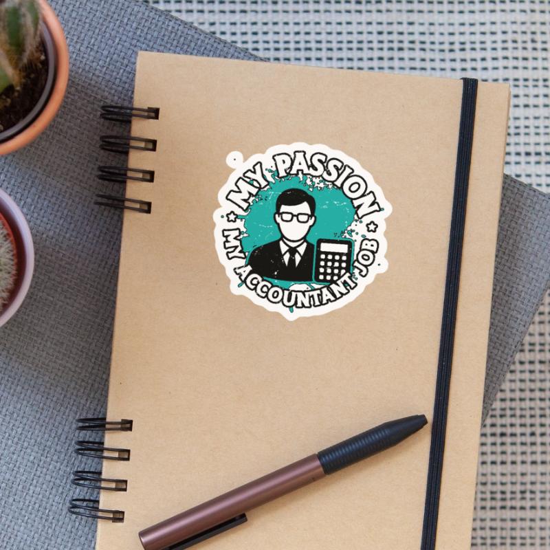 Comptabilité Ma passion Mon comptable Comptable Comptable Sticker taille S (10 x 10 cm)