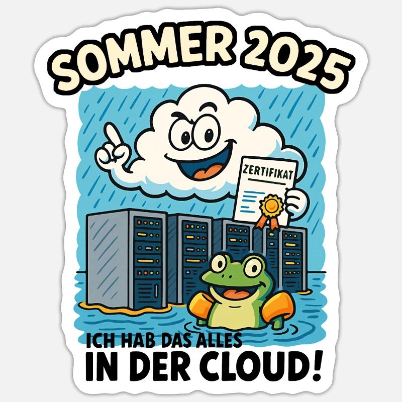 Nerd Nerdy Informatik Student Server Sommer 2025 Sticker Größe S (10 x 10 cm)