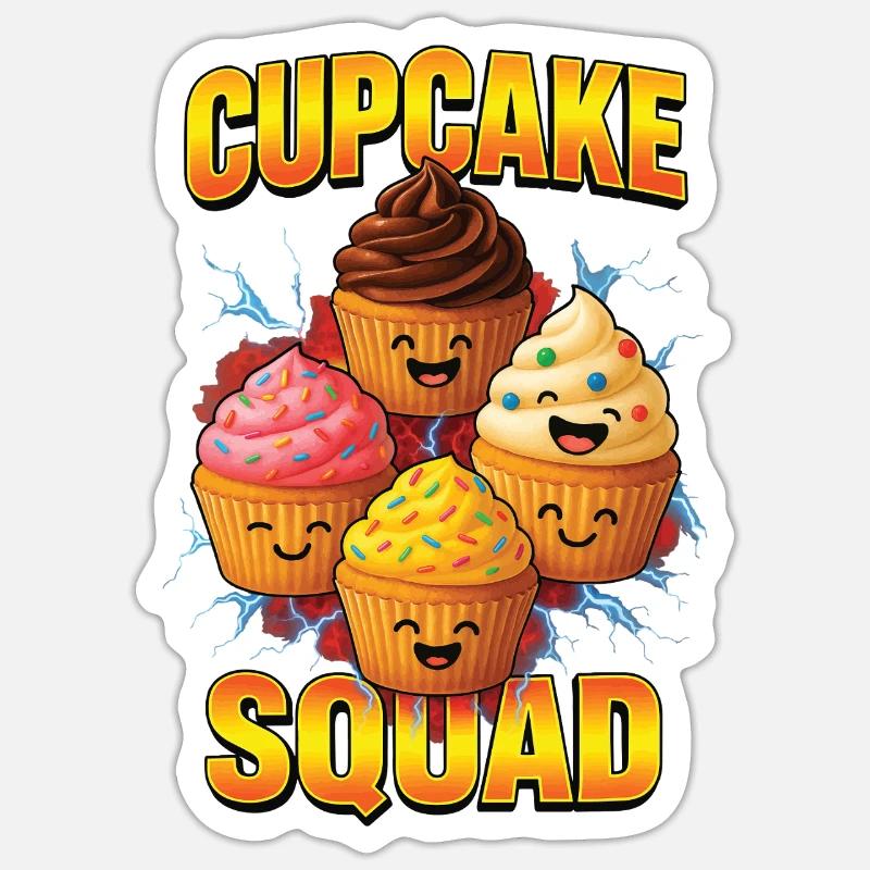 Cupcake - Sticker taille S (10 x 10 cm) - blanc mat