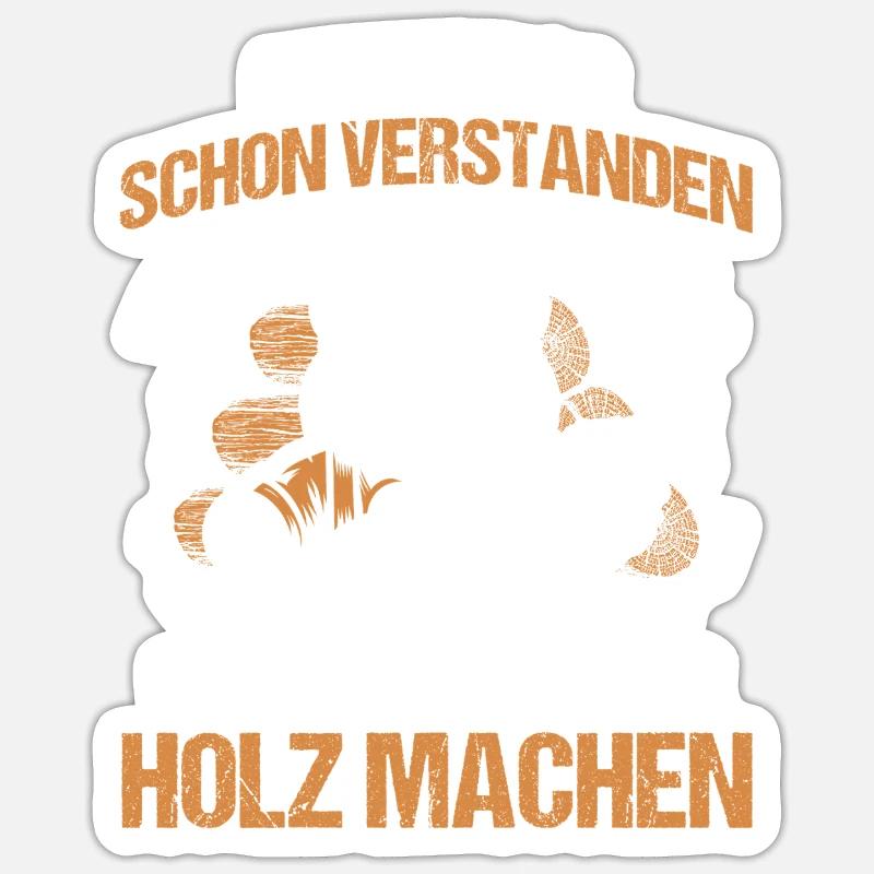 Fabrication du bois tronçonneuse bûcheron Forester - Sticker taille S (10 x 10 cm) - blanc mat