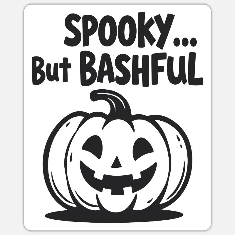 Spooky but Bashful - Sticker Größe S (10 x 10 cm) - Mattweiß