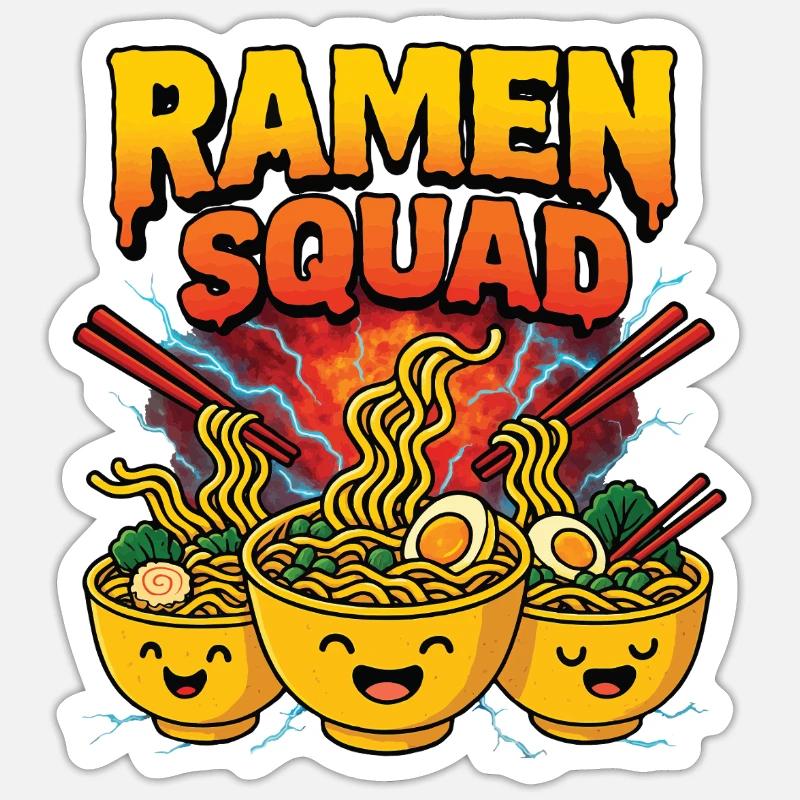 Ramen - Sticker taille S (10 x 10 cm) - blanc mat