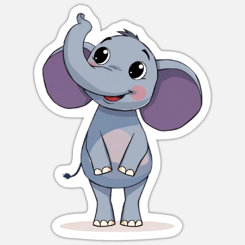 Conception graphique d’éléphant mignon Sticker taille S (10 x 10 cm)