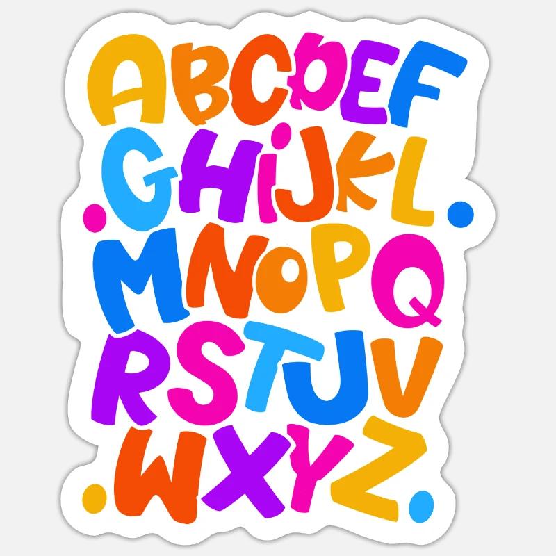 Abc Einschulung Schulkind - Sticker Größe S (10 x 10 cm) - Mattweiß