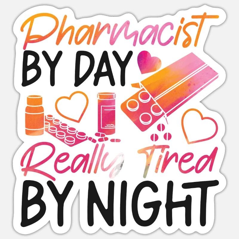 Pharmacy Tech Technician - Sticker size S (10 x 10 cm) - white matte
