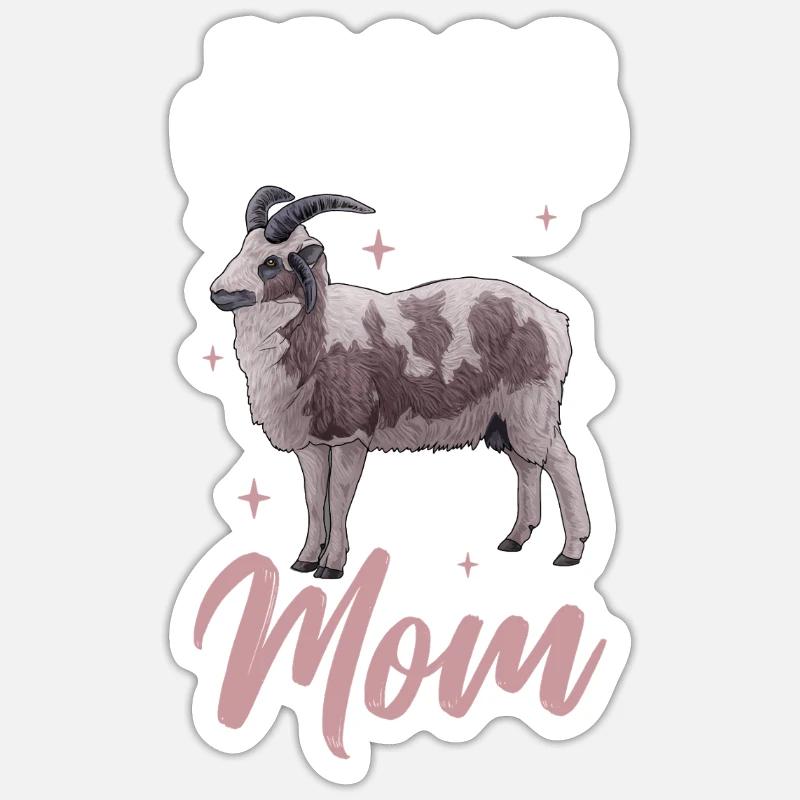 Jakobschaf Mama - Sticker Größe S (10 x 10 cm) - Mattweiß