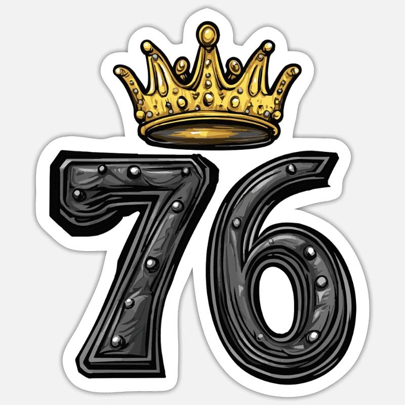 76 Number Krone - Sticker size S (10 x 10 cm) - white matte