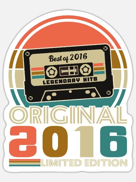 10 Jahre 2016 Vintage Retro-Geburtstag - Sticker Größe S (10 x 10 cm) - Mattweiß