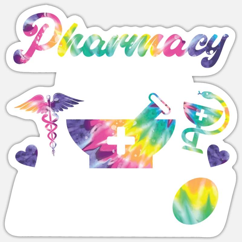 Technicien en pharmacie - Sticker taille S (10 x 10 cm) - blanc mat