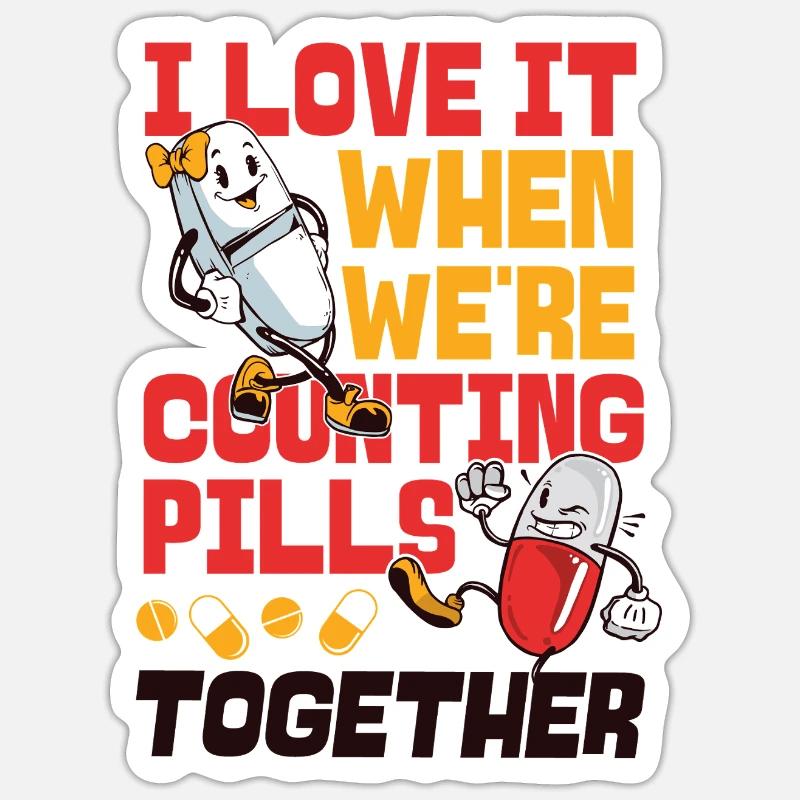 Pharmacy Tech Technician - Sticker size S (10 x 10 cm) - white matte