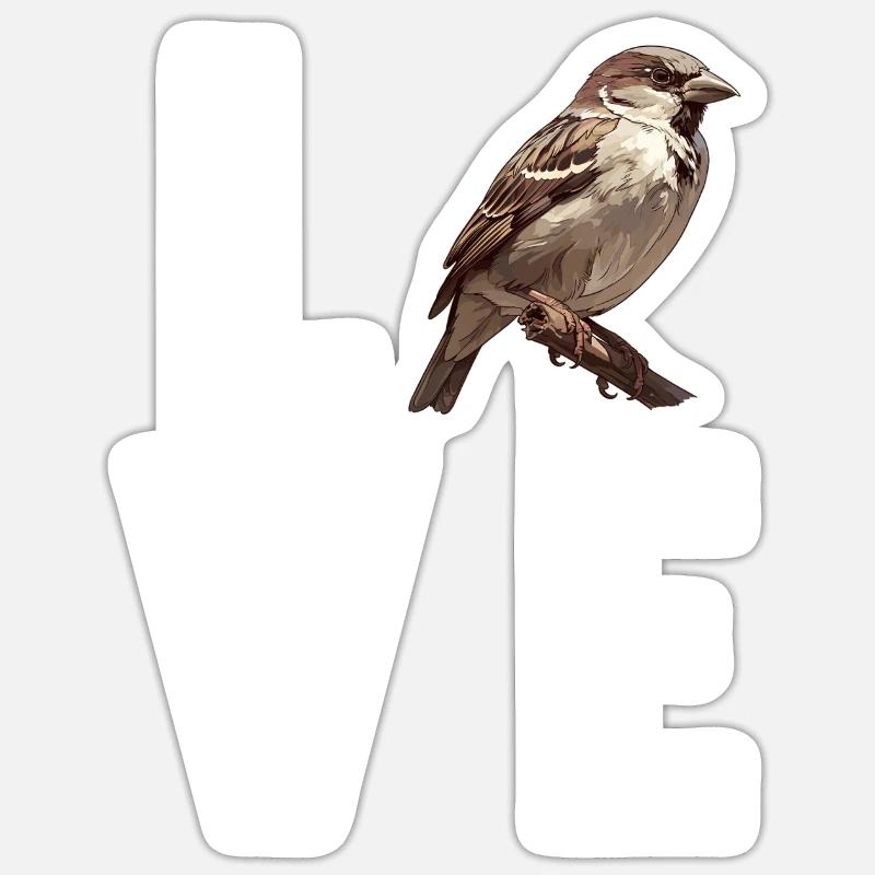 Sparrows Sparrow - Sticker size S (10 x 10 cm) - white matte