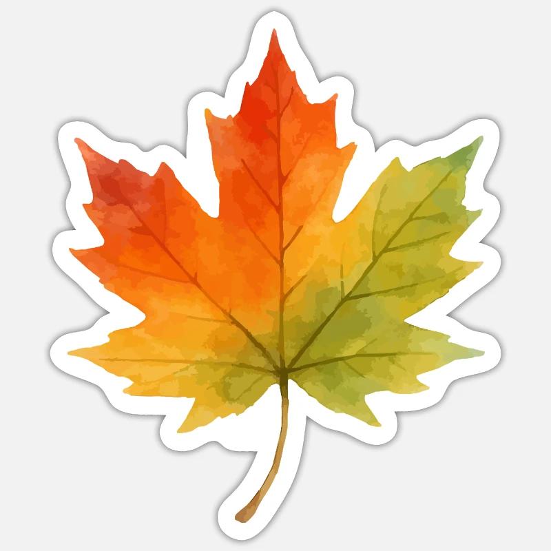 Leaf Maple Leaf Watercolor 1 Sticker size S (10 x 10 cm)