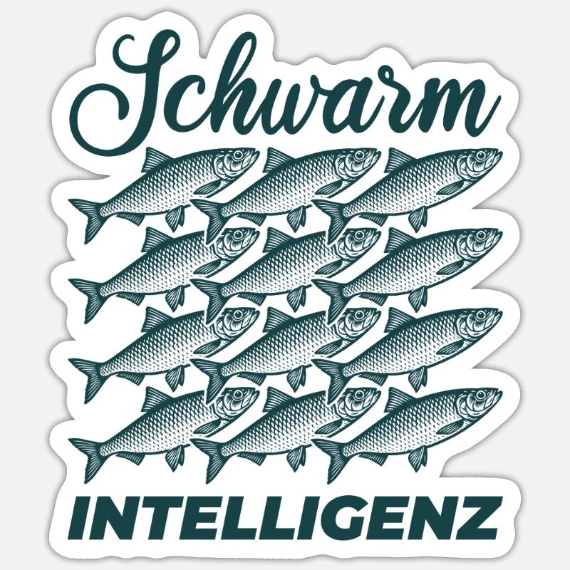 Schwarm Intelligenz - Hering Schwarm Sticker Größe S (10 x 10 cm)