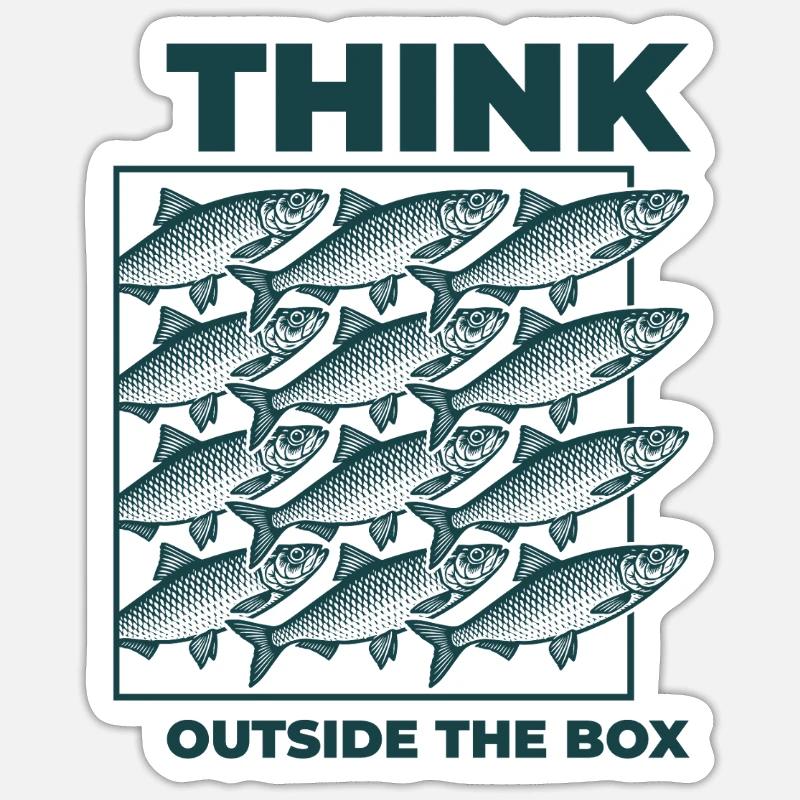 Sortir des sentiers battus - Hareng - Équipe - Solution Sticker taille S (10 x 10 cm)