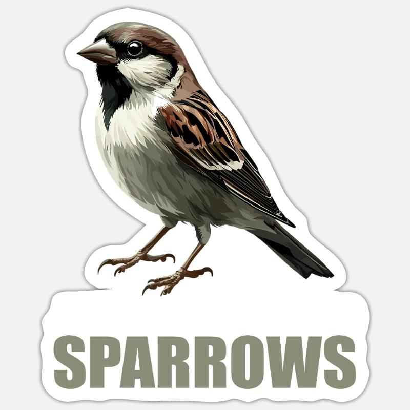 Sparrows Sparrow Sticker size S (10 x 10 cm)