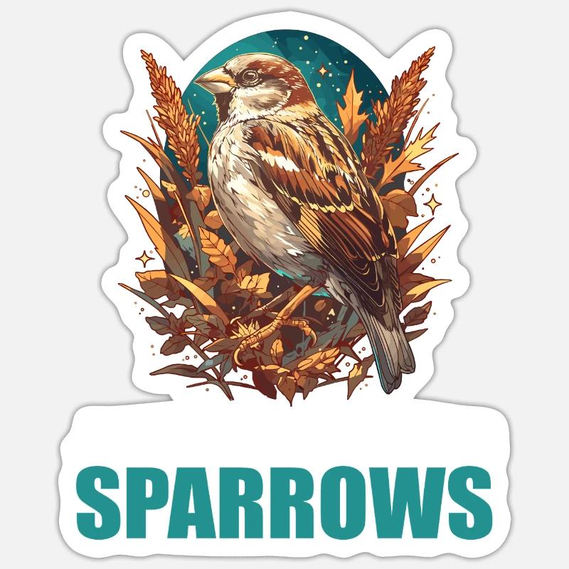 Sparrows Sparrow - Sticker size S (10 x 10 cm) - white matte