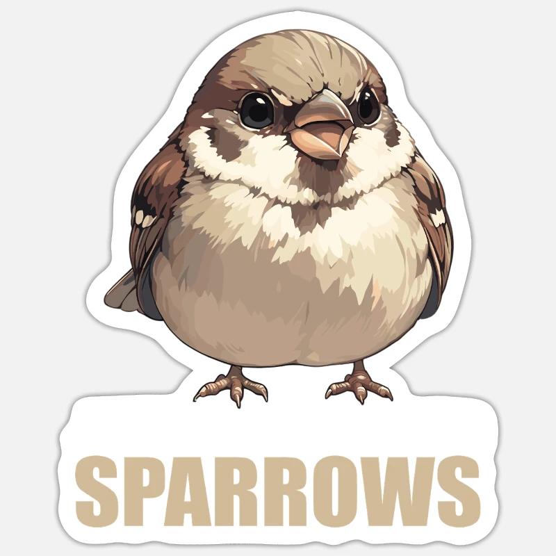 Sparrows Sparrow - Sticker size S (10 x 10 cm) - white matte