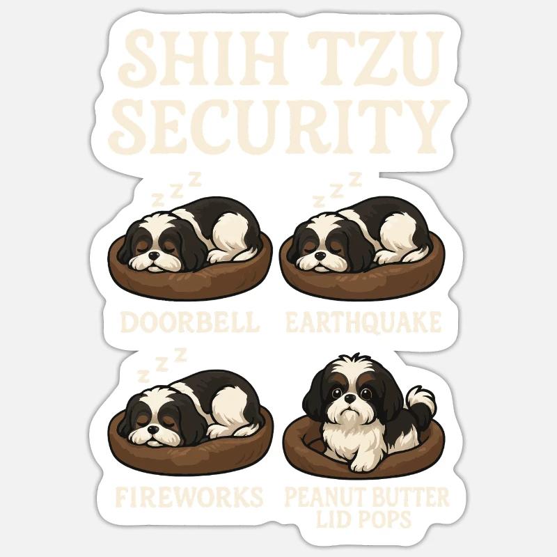Shih Tzu - Sticker taille S (10 x 10 cm) - blanc mat