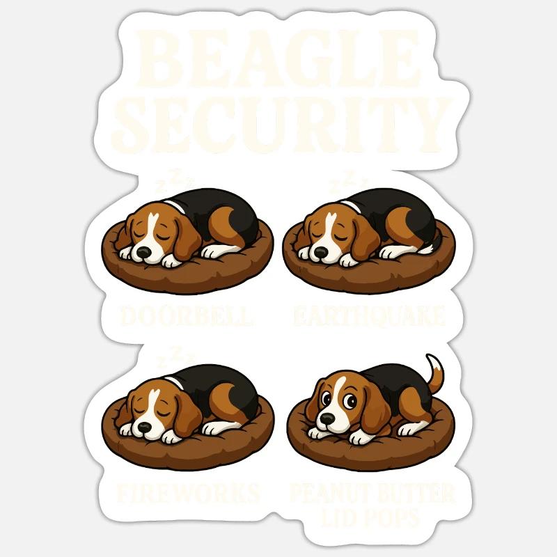 Beagle - Sticker Größe S (10 x 10 cm) - Mattweiß
