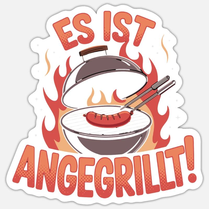 It's grilled BBQ fun grilling fire Sticker size S (10 x 10 cm)