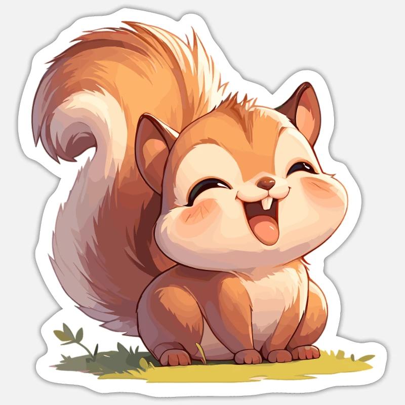 Eichhörnchen Sticker Größe S (10 x 10 cm)