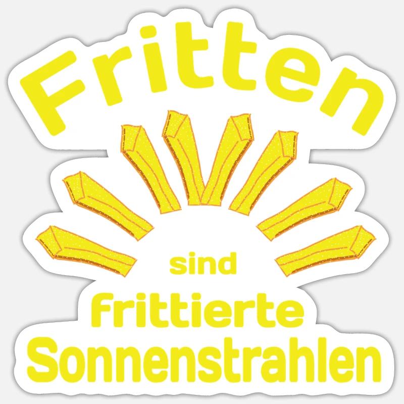Frites Disant Soleil - Sticker taille S (10 x 10 cm) - blanc mat