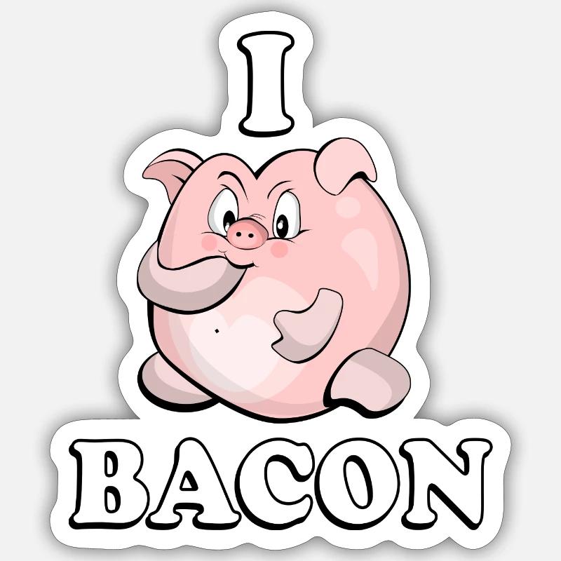 Cochon au bacon - Sticker taille S (10 x 10 cm) - blanc mat