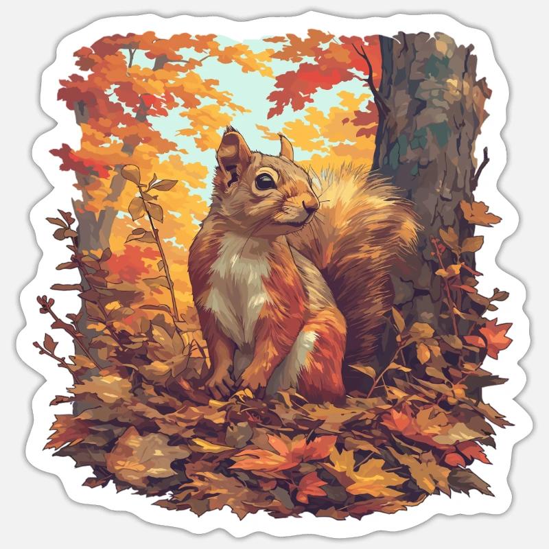 Squirrel - Sticker size S (10 x 10 cm) - white matte