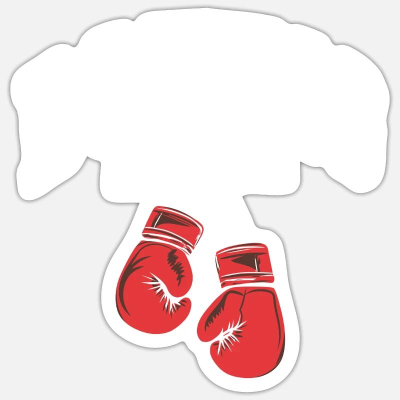 Boxe - Sticker taille S (10 x 10 cm) - blanc mat