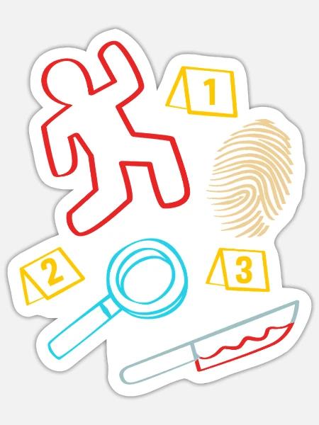 True Crime Krimi - Sticker Größe S (10 x 10 cm) - Mattweiß